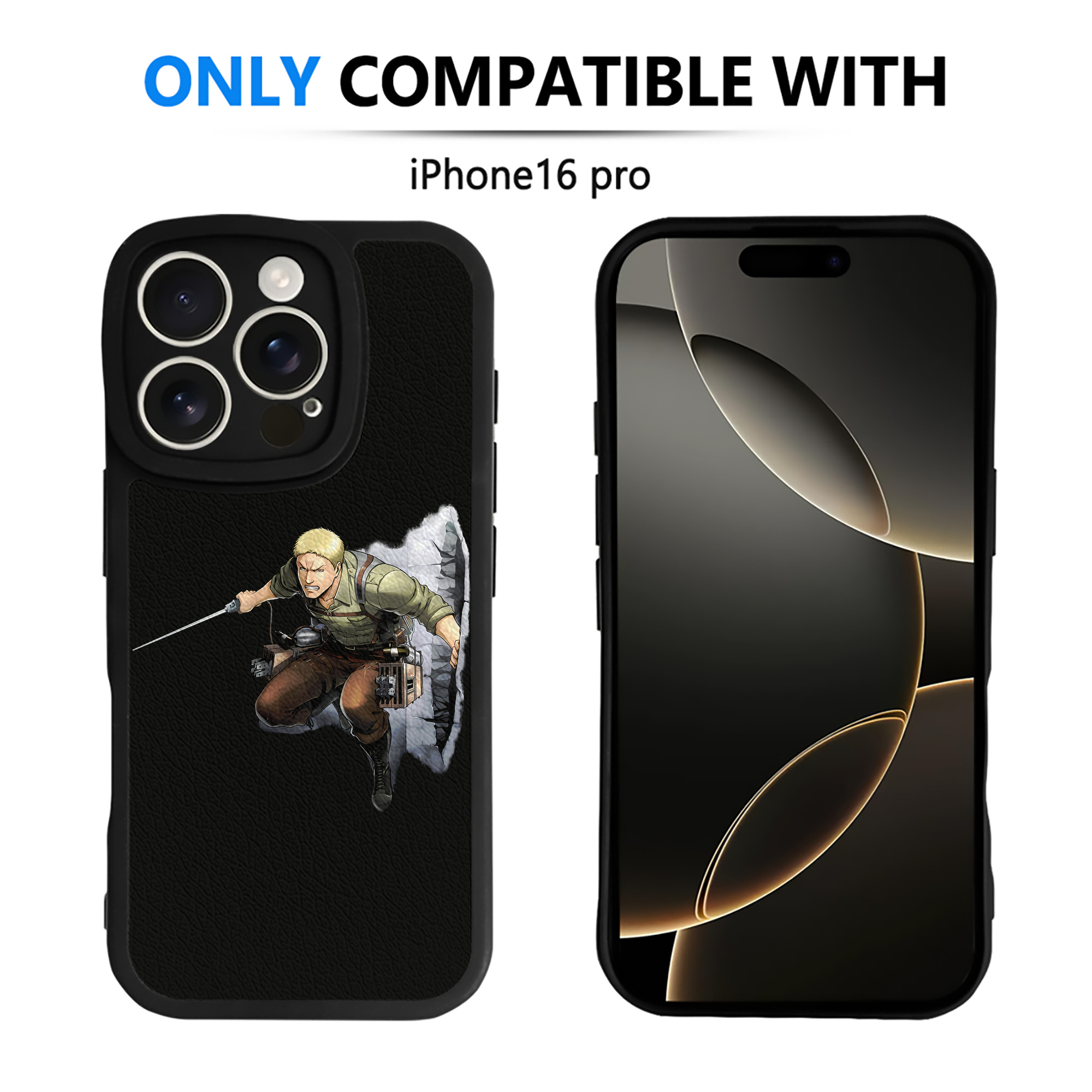 （画像用） 進撃の巨人 ライナー・ブラウン Attack on Titan Reiner Braun 【iPhone 16シリーズ対応】シリコンスマホケース（レザー調） 材質：シリコン